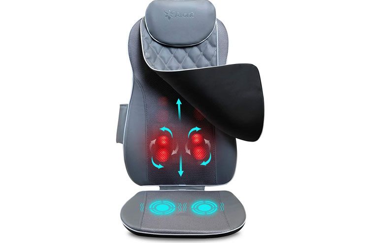 Aront Shiatsu Back Massager with Heat Deep Tissue Kneading Massage Seat Cushion